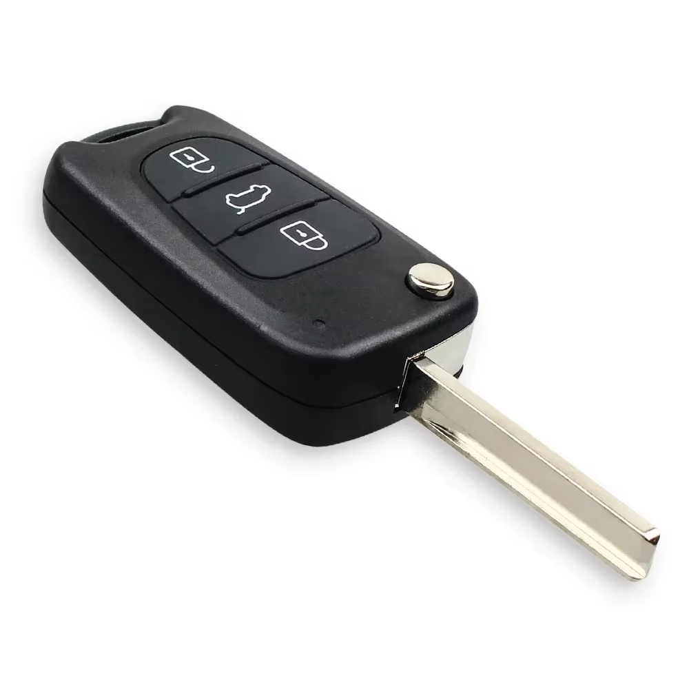 KEYYOU pour Hyundai I20 I30 IX35 I35 Accent Kia Picanto Sportage K5 3 boutons pliant étui pour clé de voiture à distance