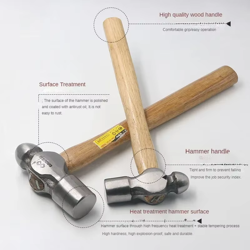 Marteau rond à manche en bois