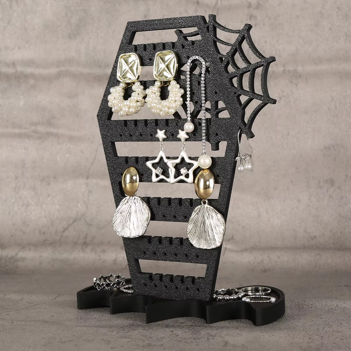 Support de rangement pour boucles d'oreilles gothiques