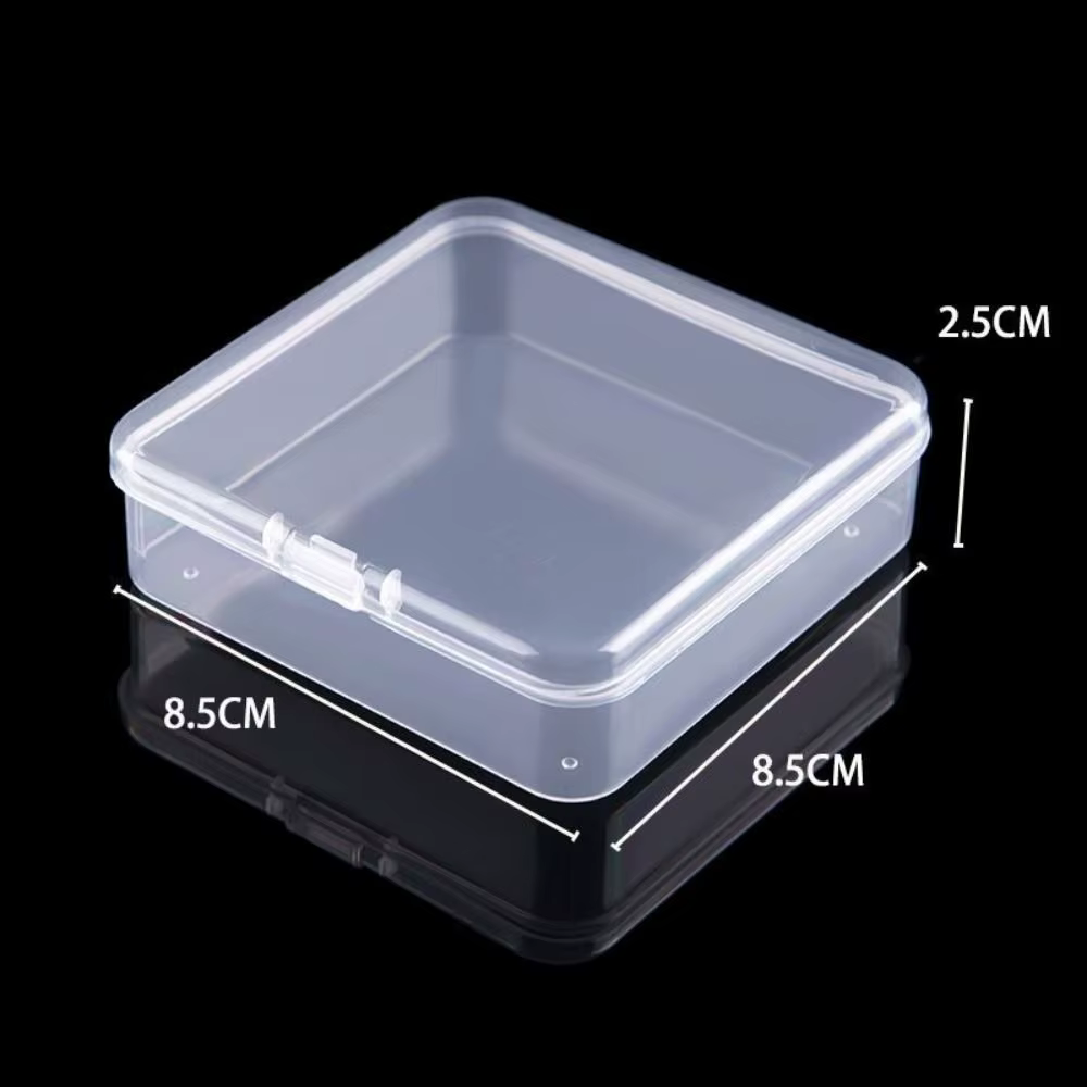Boîte de rangement carrée transparente pour petits objets