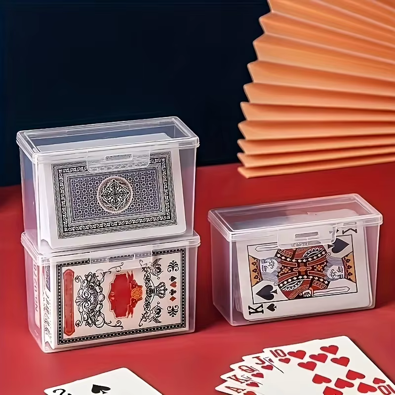 Boîte de rangement pour cartes à jouer, cartes de jeu, cartes d'identité, cartes de visite, boîte de rangement en plastique, organisateur de cartes
