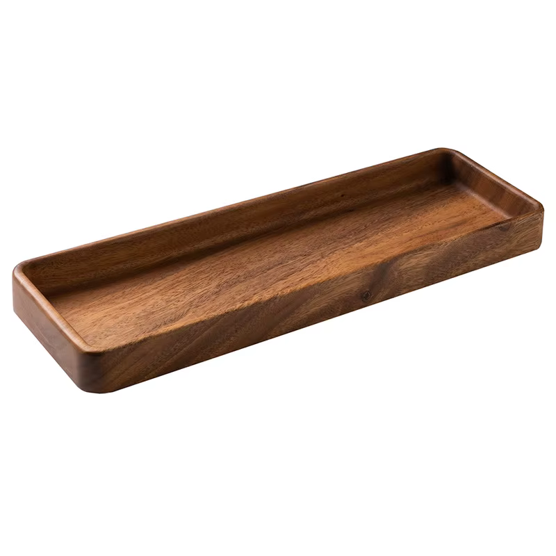 Plateau de rangement en bois de noyer noir, organisateur moderne de desserts pour thé de l'après-midi, salon, conteneur de Fruits secs de bureau, décoration de la maison