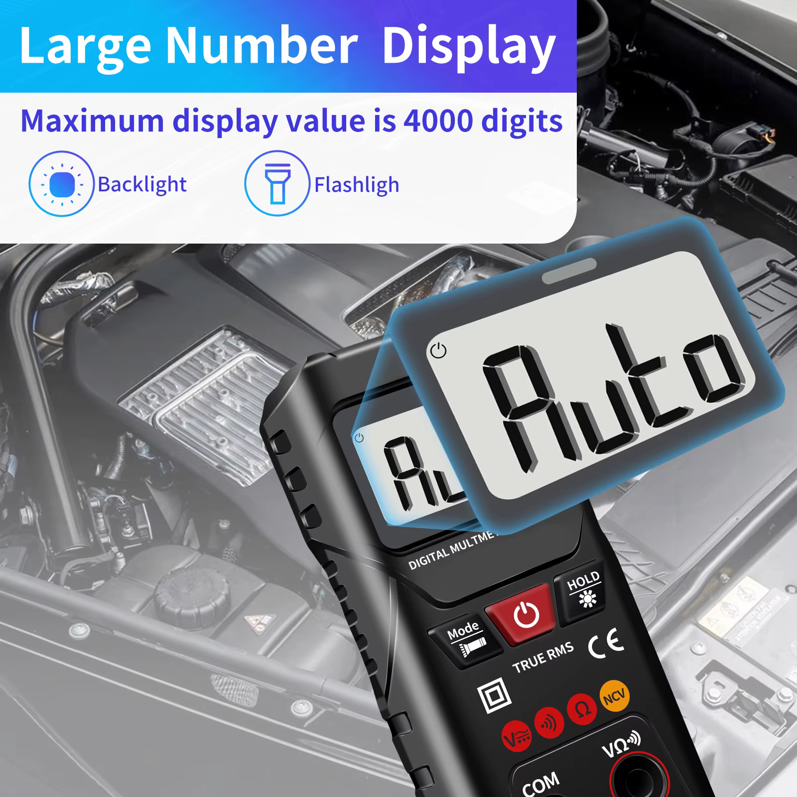 Multimètre numérique 4000 compteur voltmètre avec Mode automatique/manuel