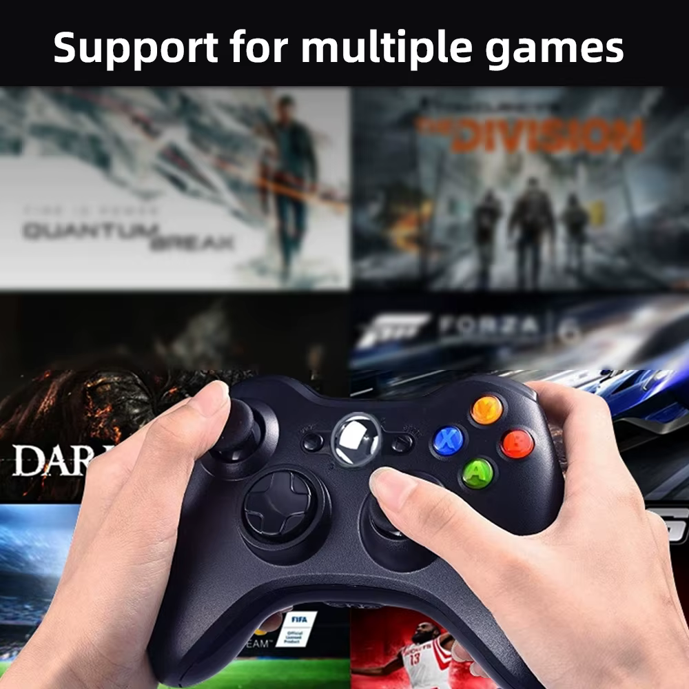 Manette de jeu filaire 360 compatible avec 360 et Win 7/8/10, avec moteur intégré, plusieurs couleurs au choix, manette de jeu filaire pour PC