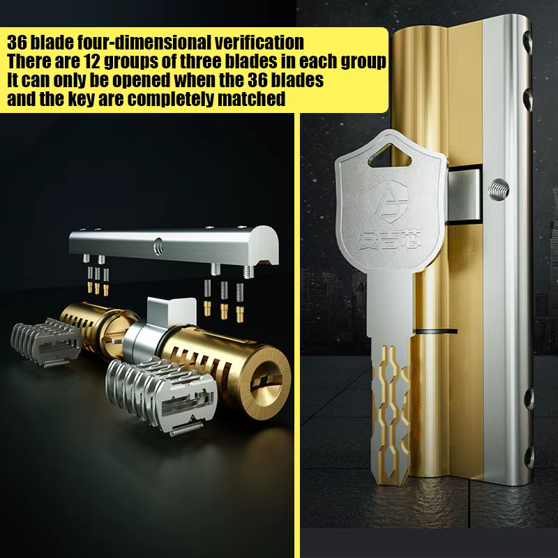 10 clés serrure de porte cylindre en laiton 65-130mm