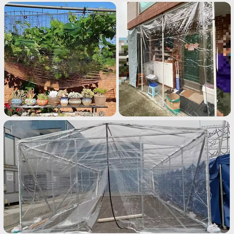 TarLII-Bâche d'isolation transparente anti-pluie avec fermeture éclair
