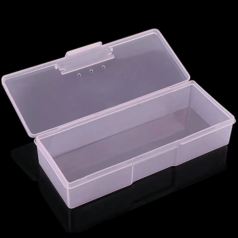Boîte de rangement pour Nail Art, organisateur d'accessoires pour ongles, conteneur en plastique cuboïde transparent, mallette d'emballage pour brosse à ongles, lime, outils de manucure