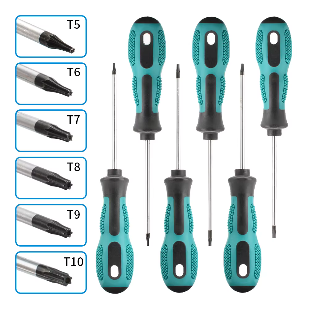 Jeu de tournevis Torx magnétiques de précision T5 T6 T7 T8 T9 T10 T15 T20 T25 T27 T30, kit d'outils manuels de réparation pour contrôleurs de sécurité Torx