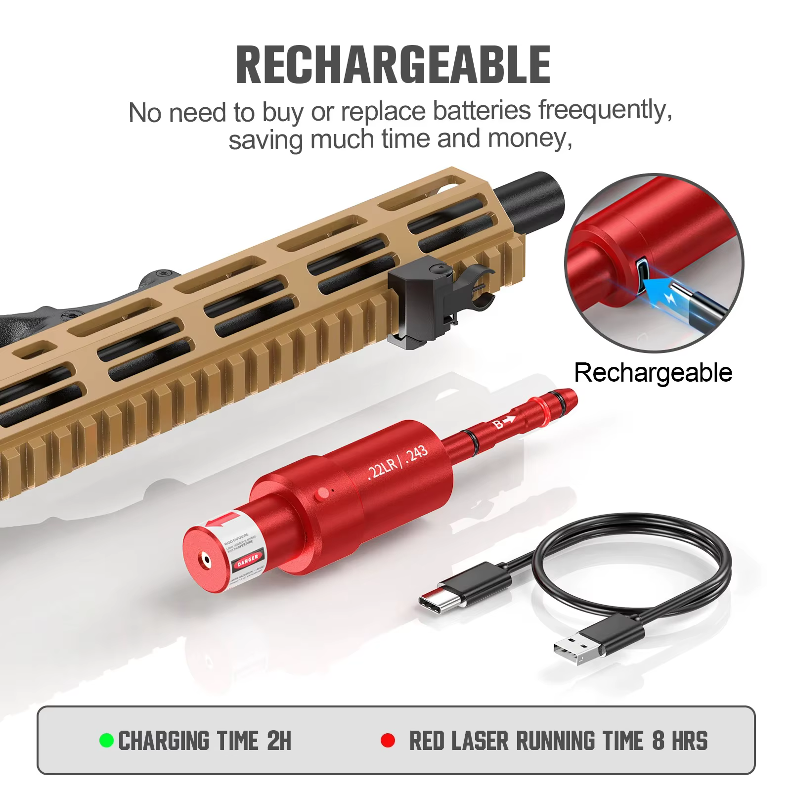 Tactique 22LR 9mm 30-30.25.27.177 7mm 223rem 7.62x39 12GA balle d'entraînement Laser point rouge alésage vue Airsoft bouchons à pression de feu sec