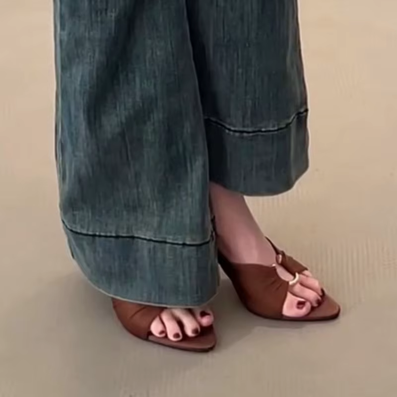 Mules d'été élégantes à talons fins pour femmes