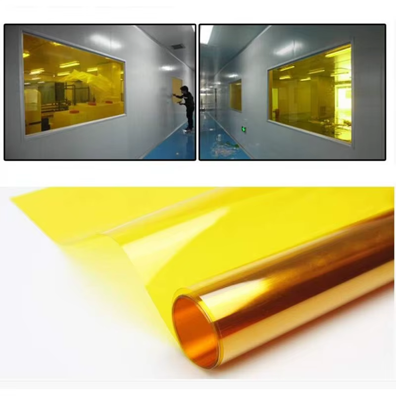 Film auto-adhésif transparent pour fenêtre en verre jaune, prévention des UV, bricolage, fête de Noël, construction, maison, autocollants de décoration colorés