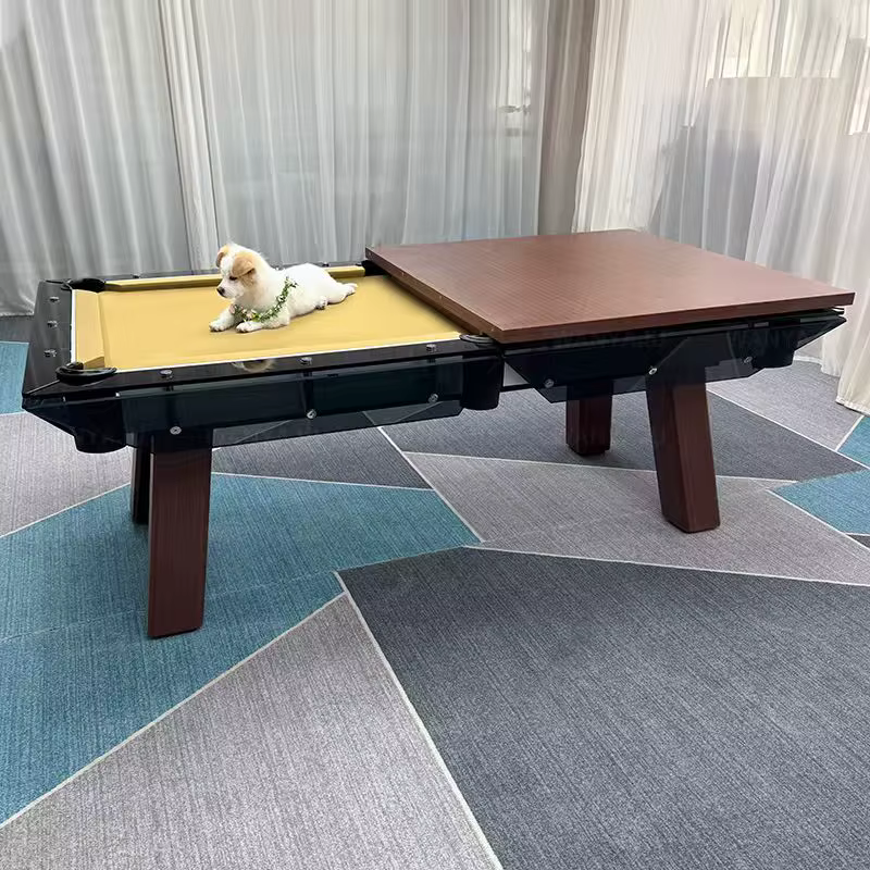 Table de billard de luxe en verre de haute qualité avec plateau de salle à manger