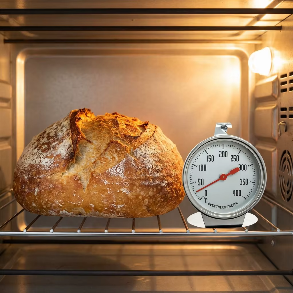 Thermomètre de four en acier inoxydable 0-400 ° Grand cadran - À suspendre ou à poser pour la mesure de la température