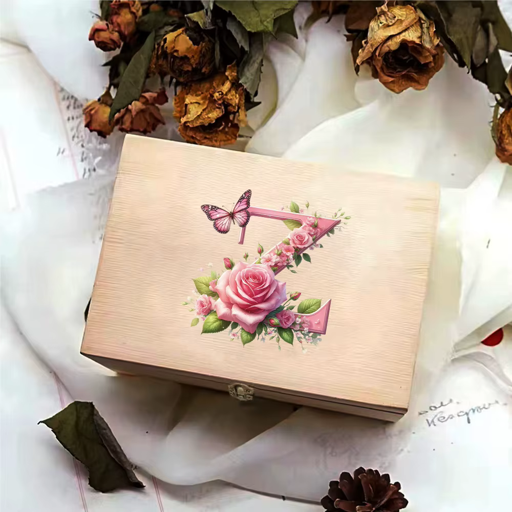 Boîte de rangement en bois avec couvercle à charnière