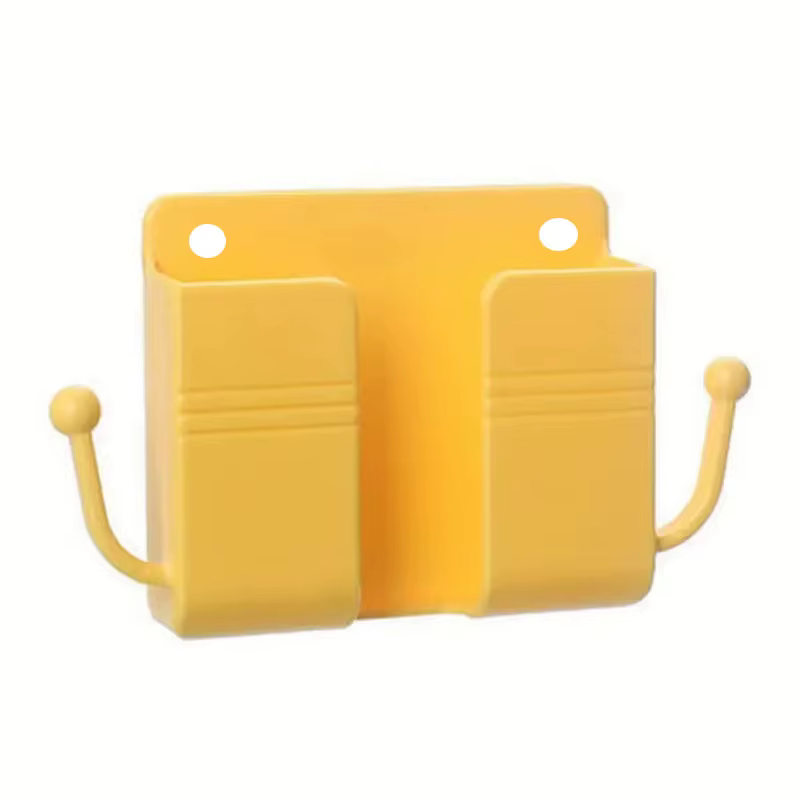 Boîte de rangement pour télécommande de téléphone portable, boîte de rangement pour chambre à coucher, cuisine, support mural adhésif pour téléphone avec crochets, 1 pièce