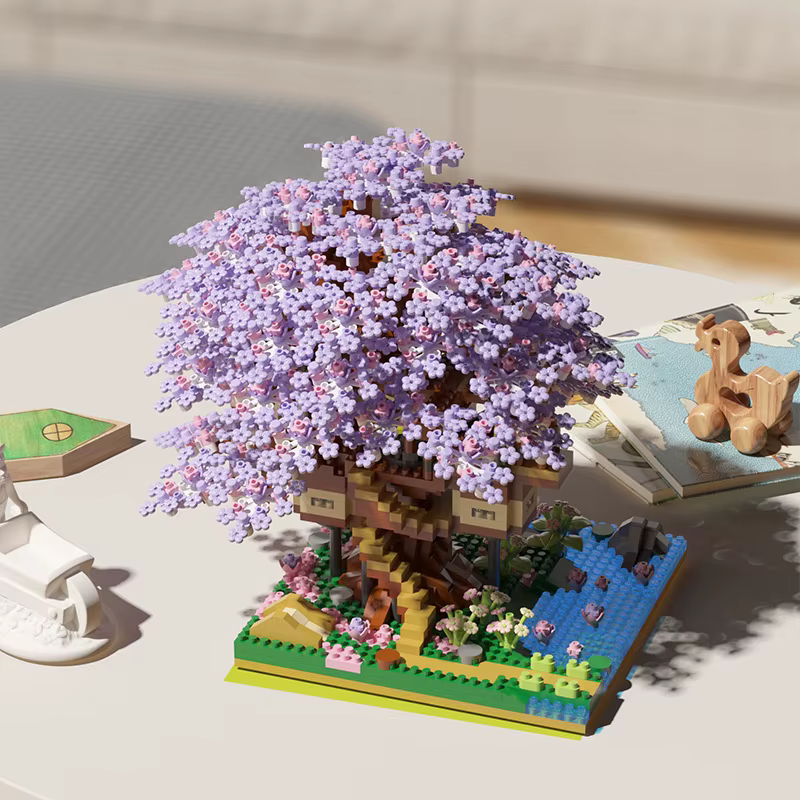 Ensemble de blocs de construction d'arbre Sakura