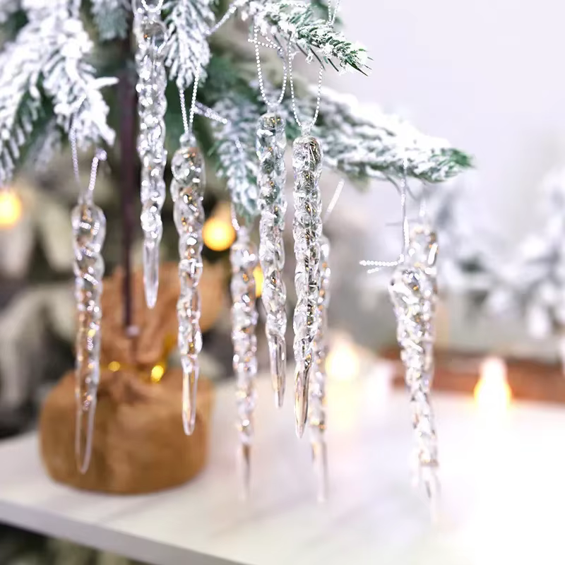 2025 nouveau flocon de neige ornement arbre de noël ornements exquis boîte-cadeau emballage glaçon pendentif