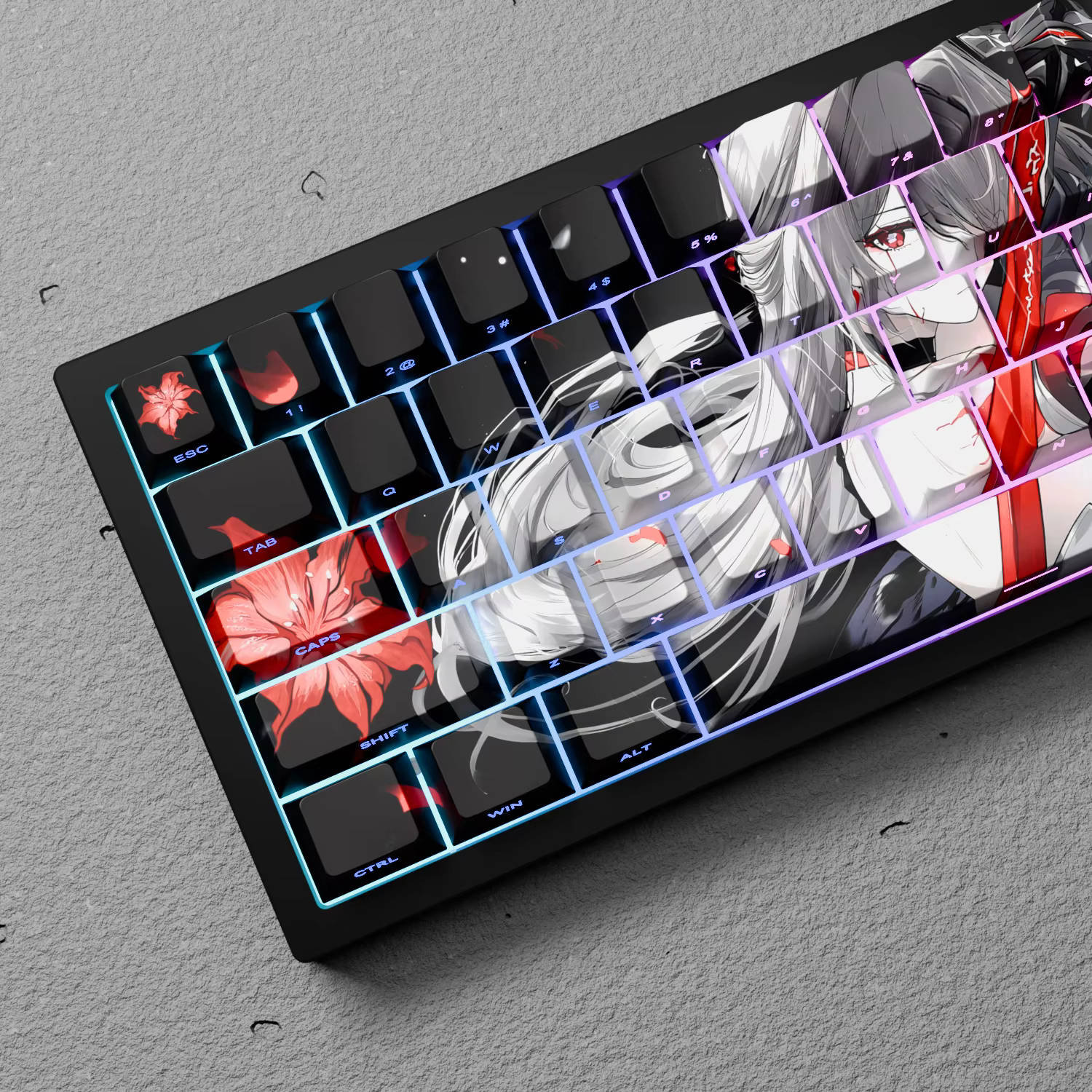 Acheron KeyCaps Star Rail thème mignon PBT cerise profil colorant-Sub personnalisé translucide jeu touches casquettes pour clavier mécanique cadeaux