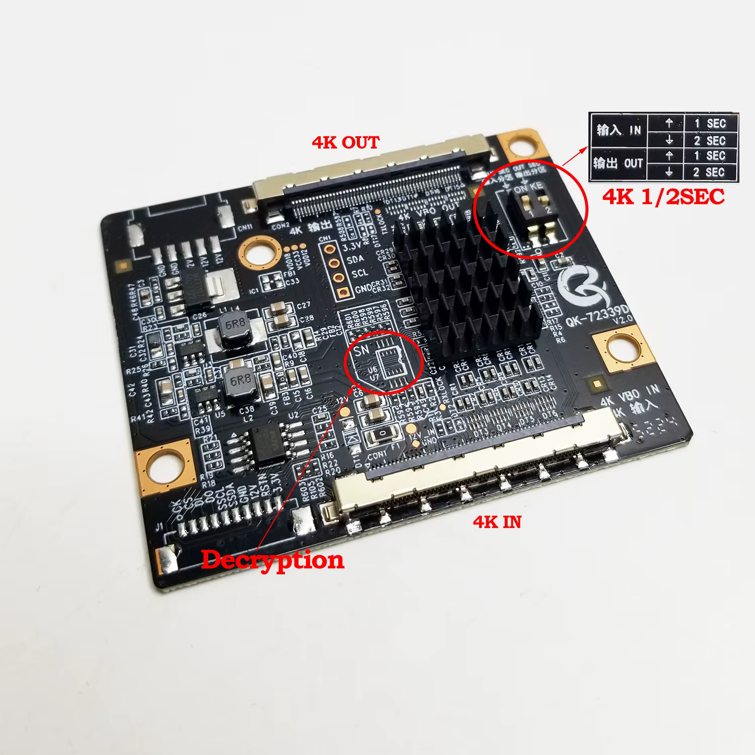 QK-72339D version améliorée V2.0 résout le problème de partition de l'écran LCD 4K Modification de la partition de la télévision LCD 4K