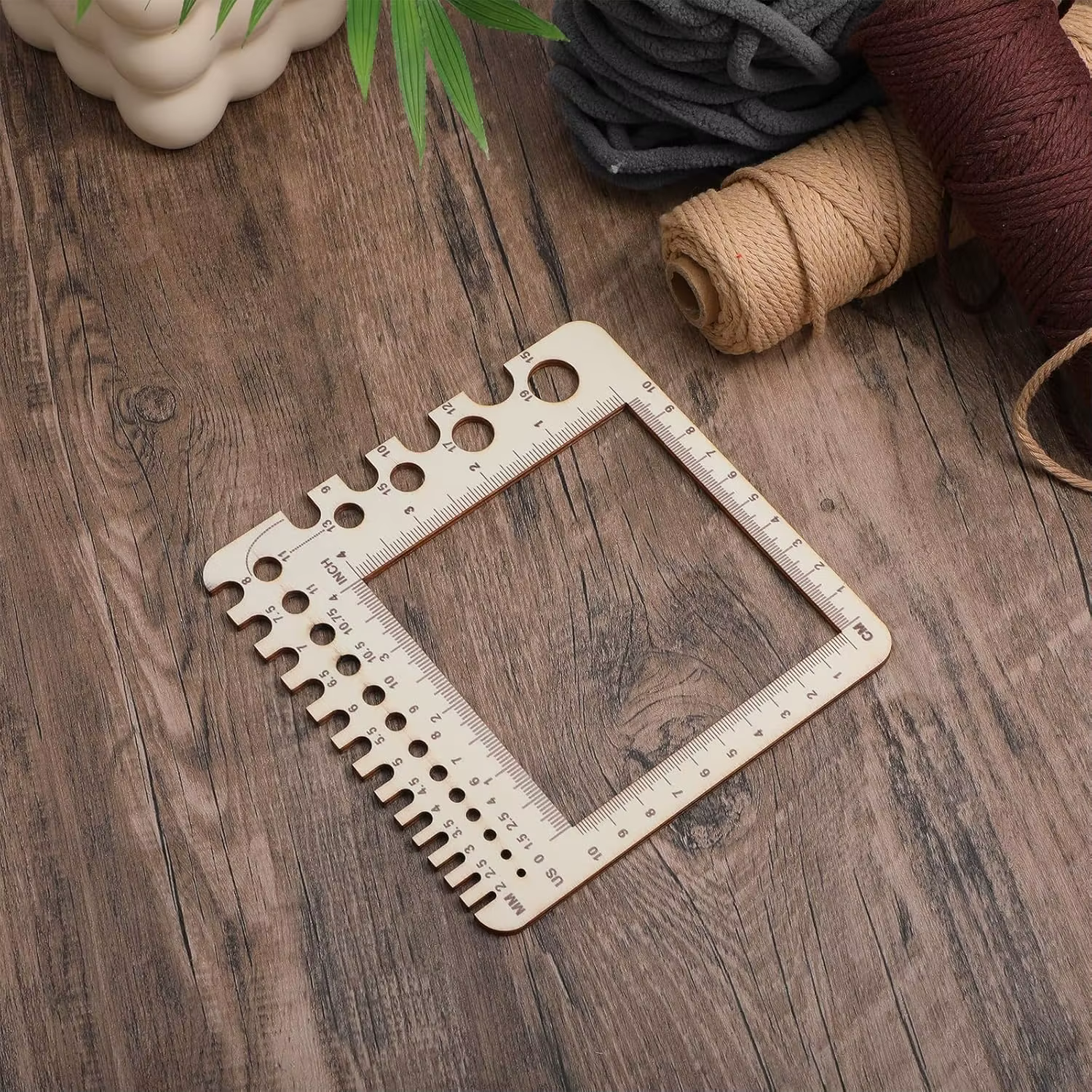 Règle en bois multifonction pour le crochet : compteur de points