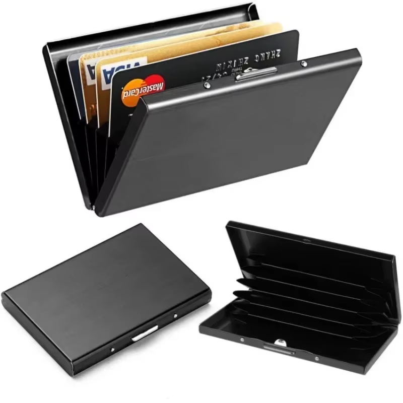 Boîte de rangement pour cartes de visite en acier inoxydable