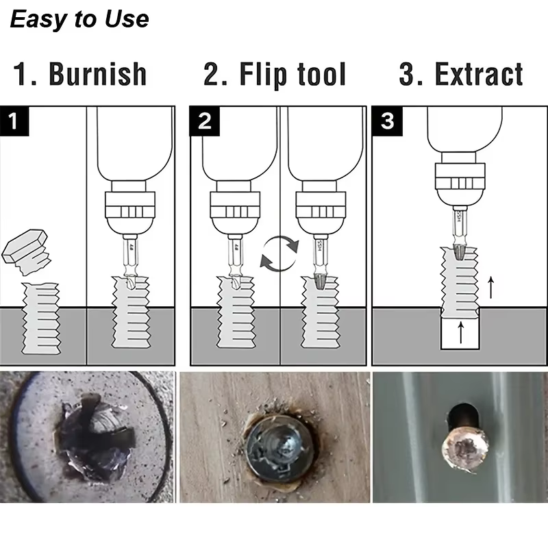 Jeu d'extracteurs de vis endommagés