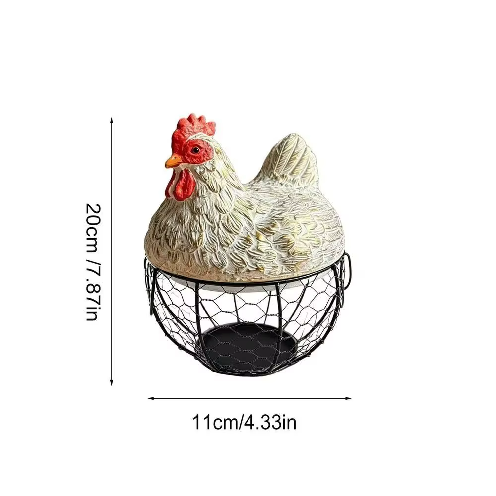 Panier à œufs décoratif en forme de poulet