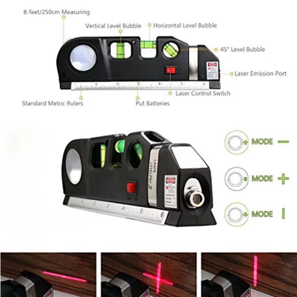Niveau Laser Horizon mesure verticale 8 pieds aligneur règles Standard et métriques