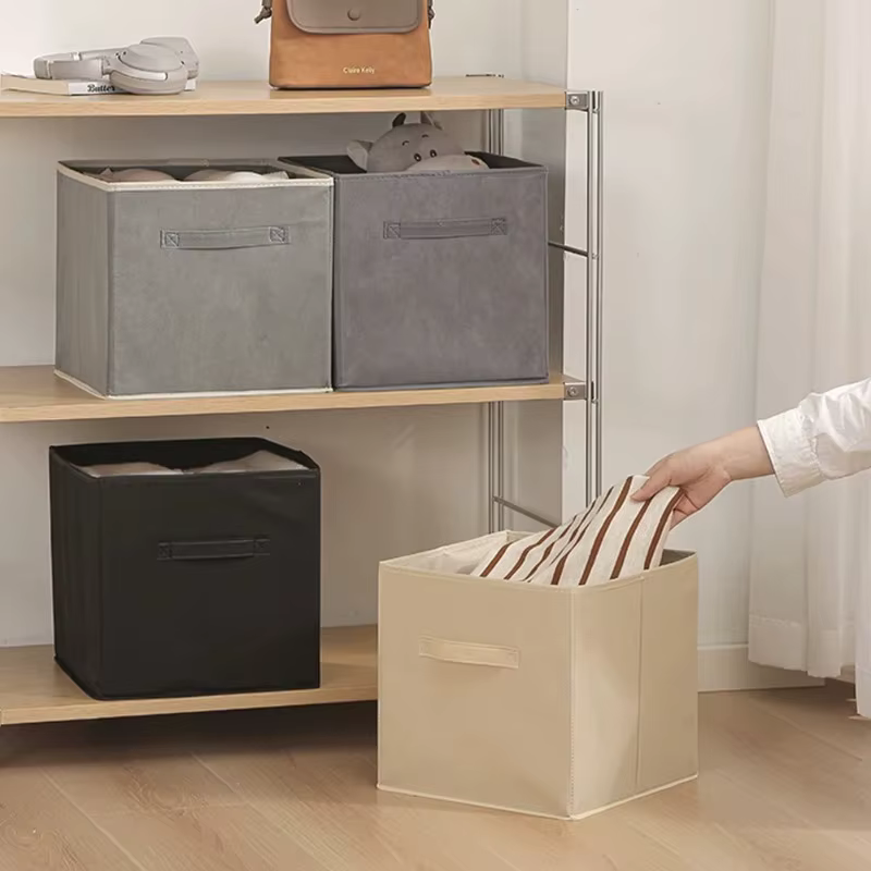 Boîte de rangement Cube Non tissée, pliable, étanche, fournitures pour la maison, garde-robe, gain de place pour jouets d'enfants, vêtements, organisateur de rangement de bureau