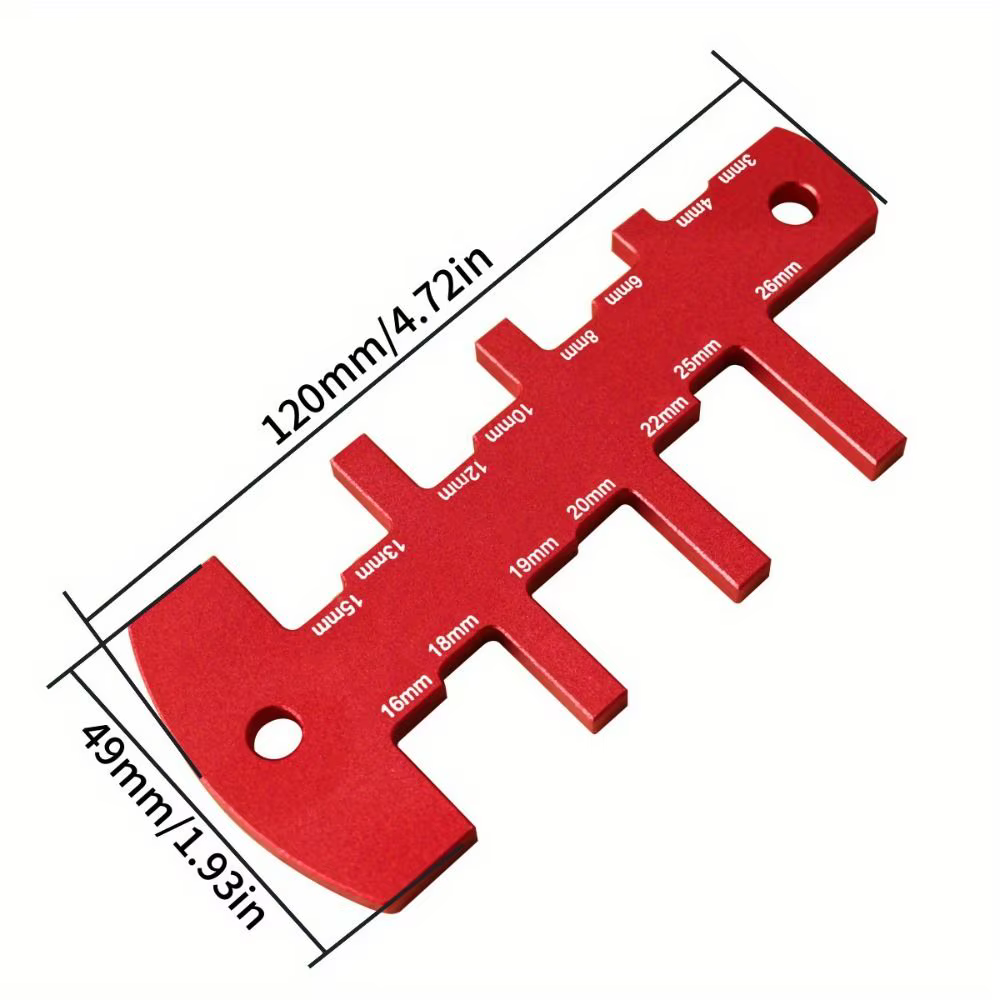 Jauge de profondeur de défonceuse en aluminium, robuste, pour mesure précise de la hauteur de table, conception compacte, de 3 à 26 mm