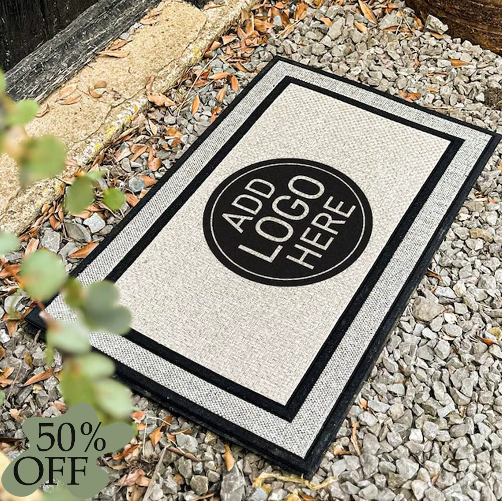 Paillasson de marque personnalisé avec n'importe quel logo, tapis antidérapant et durable pour magasins, hôtels, paillasson avec logo personnalisé pour magasins de vêtements, centres commerciaux