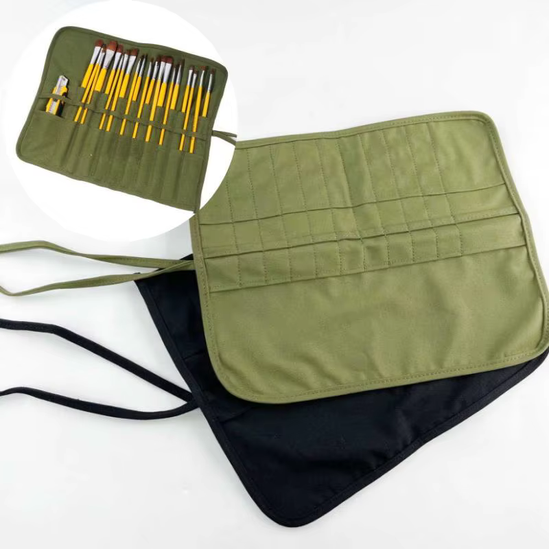 Sac de rangement pour pinceaux de peinture, 22 compartiments pour pinceaux d'aquarelle et de gouache, sac de rangement pour pinceaux de calligraphie, sac à stylos enroulable