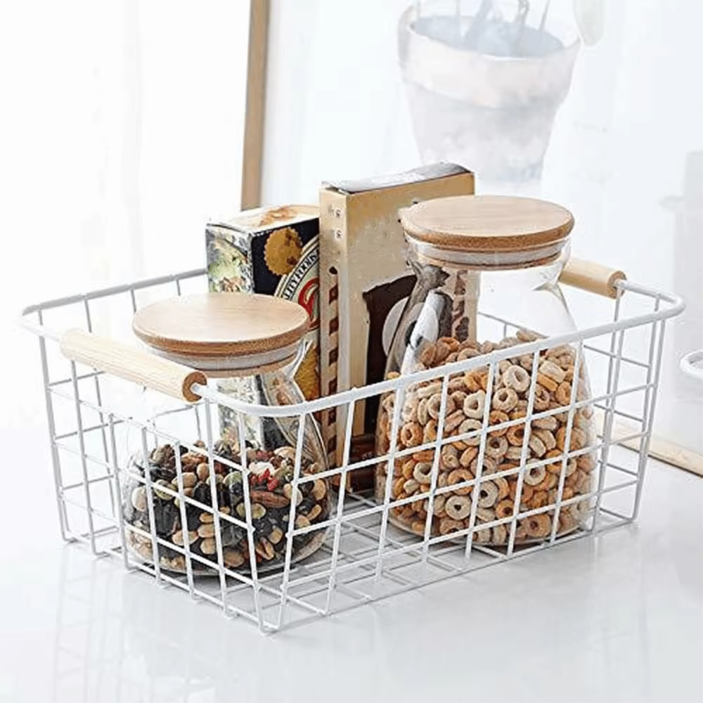Panier de rangement de bureau en métal