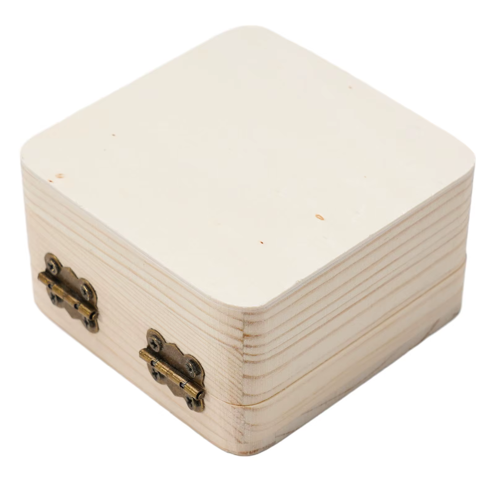 Boîte d'emballage en bois naturel uni 8x8x4