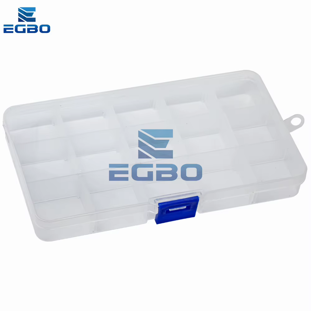 Boîte de Rangement en Plastique Transparent pour Bijoux et Composants Électroniques, Accessoire de Finition, 15 Grilles