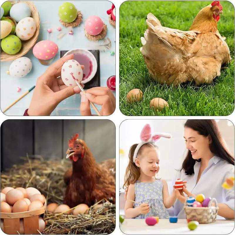 Oeufs de pâques en bois faits à la main