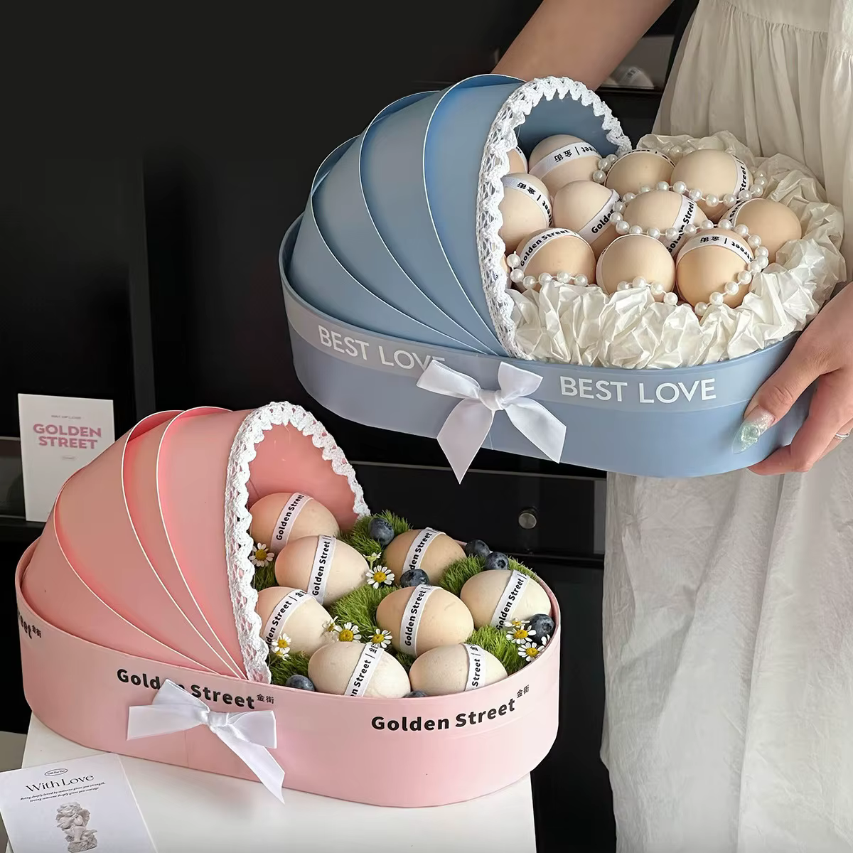 Boîte cadeau en forme de berceau pour Pâques et baby shower