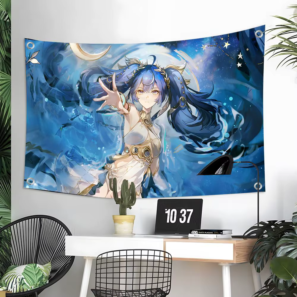 Wuthering Waves Iuno Flags – bannière artistique murale personnalisée
