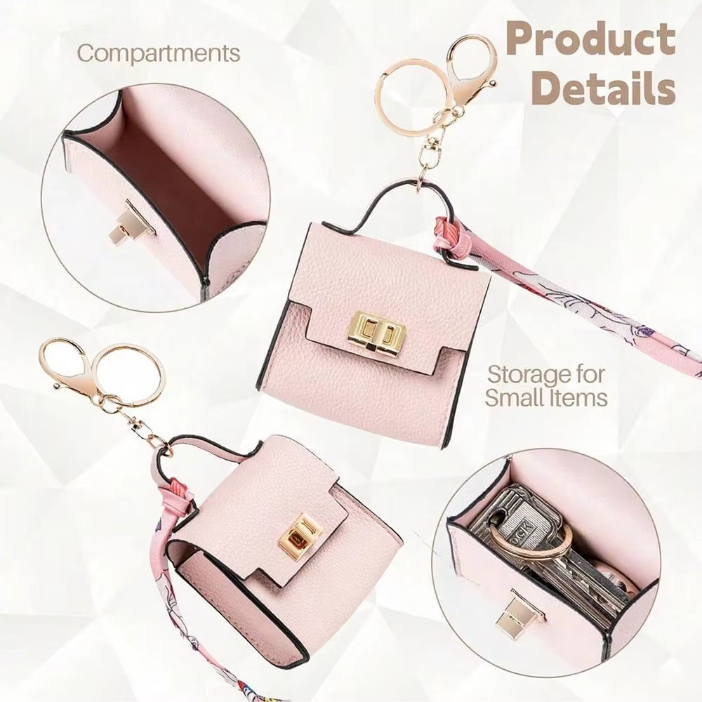 Mini sac carré en cuir