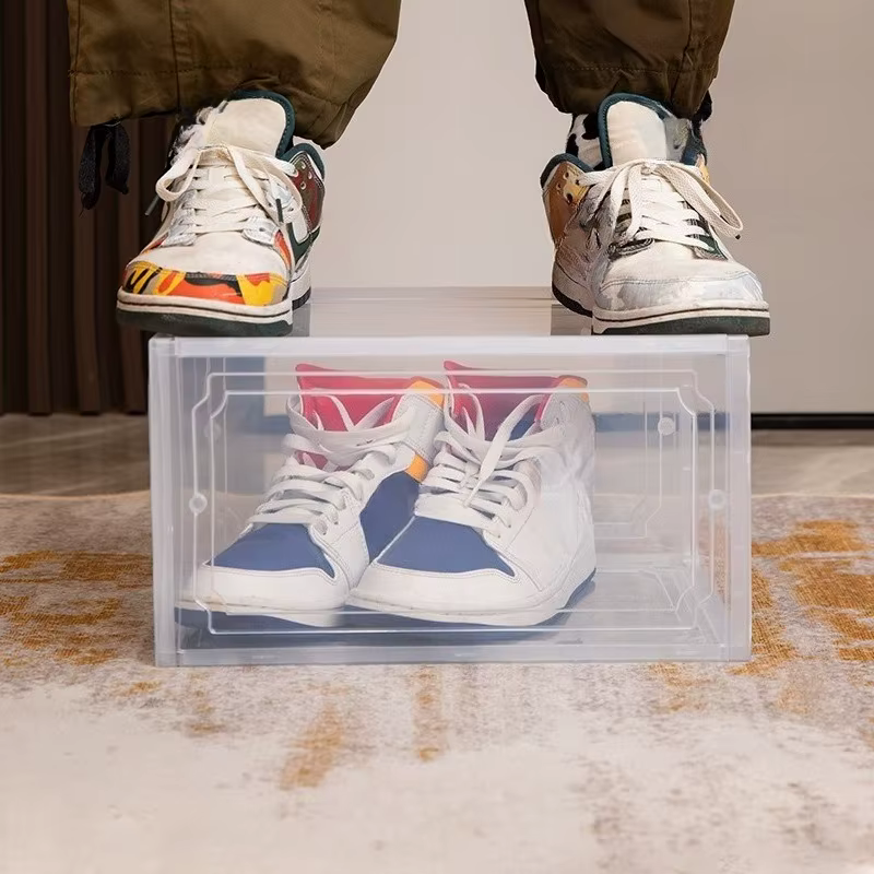 Boîtes de rangement pour chaussures en acrylique transparent