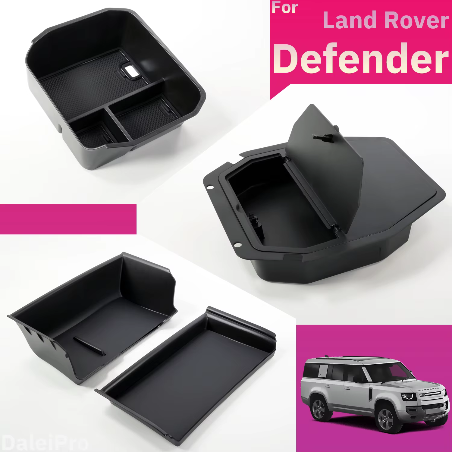 Boîte de rangement en couches pour Console centrale Land Rover Defender 90 110 130 2020 2023 2024