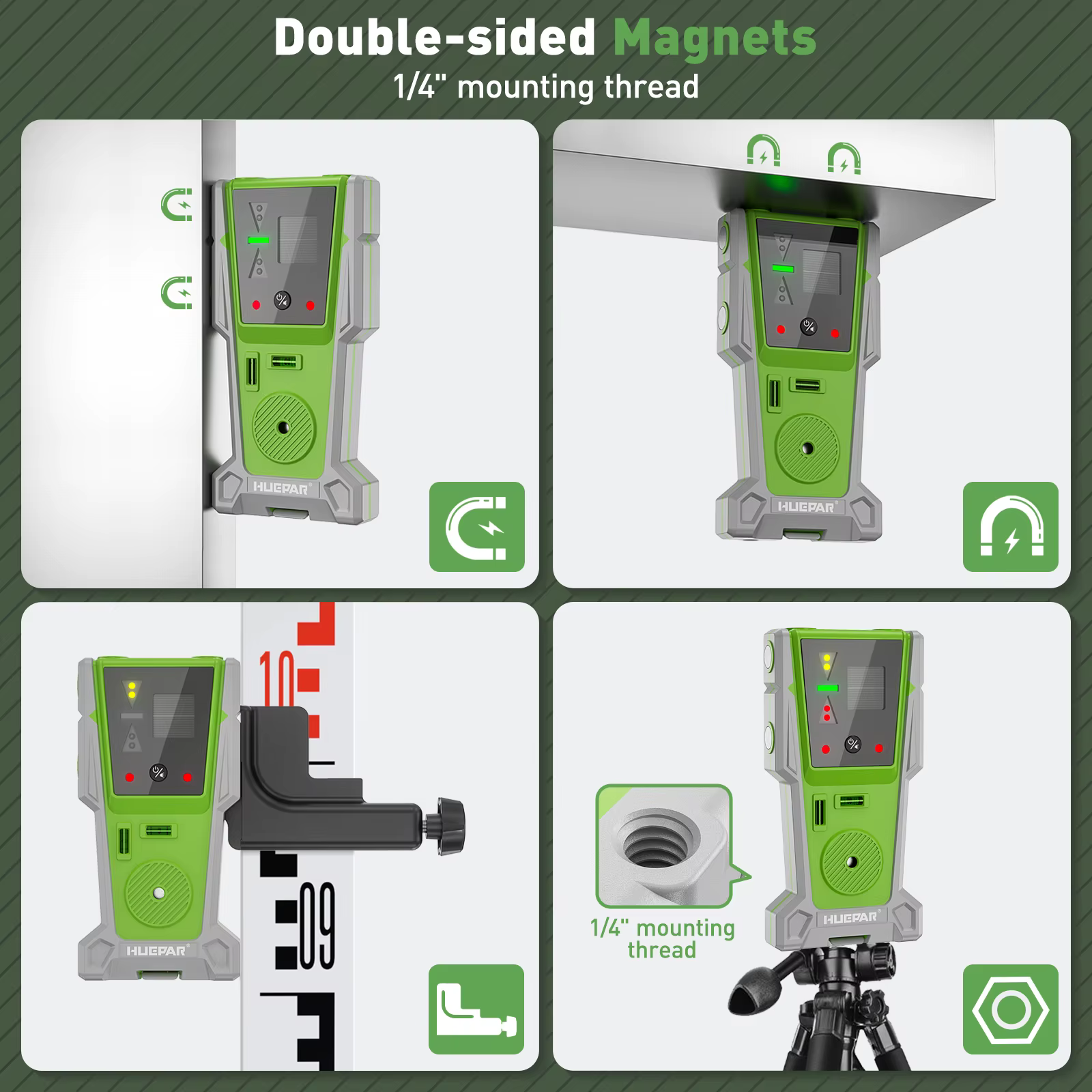 Huepar LR-8RG Détecteur laser pour niveau laser