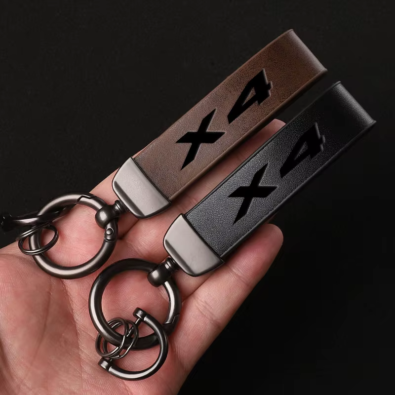 Porte-clés de voiture en cuir véritable pour BMW Tage