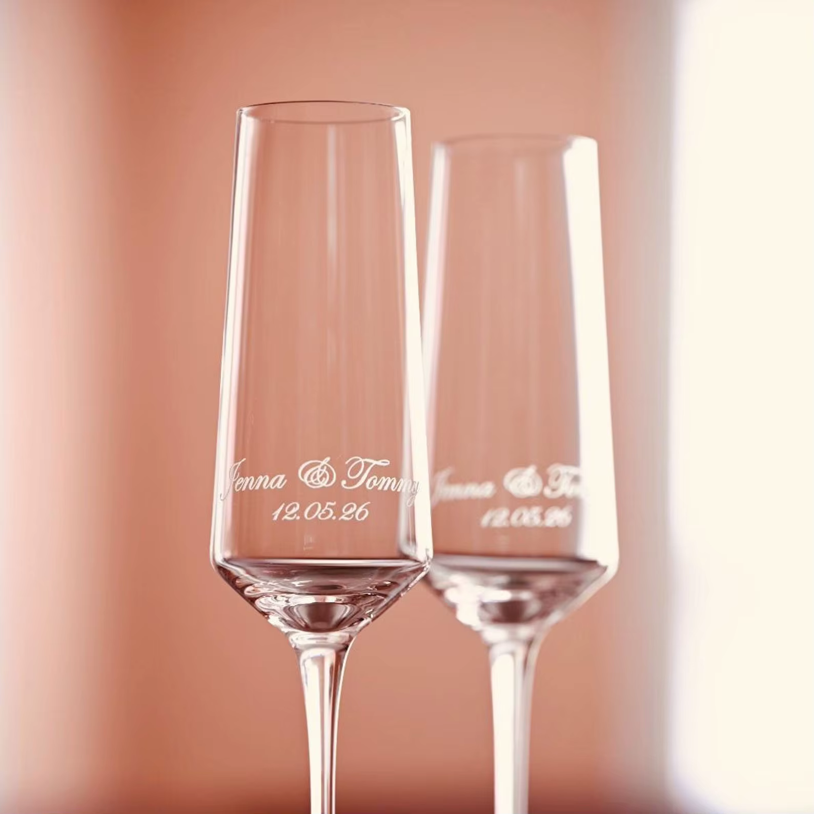 Flûtes à champagne personnalisées vintage pour mariage