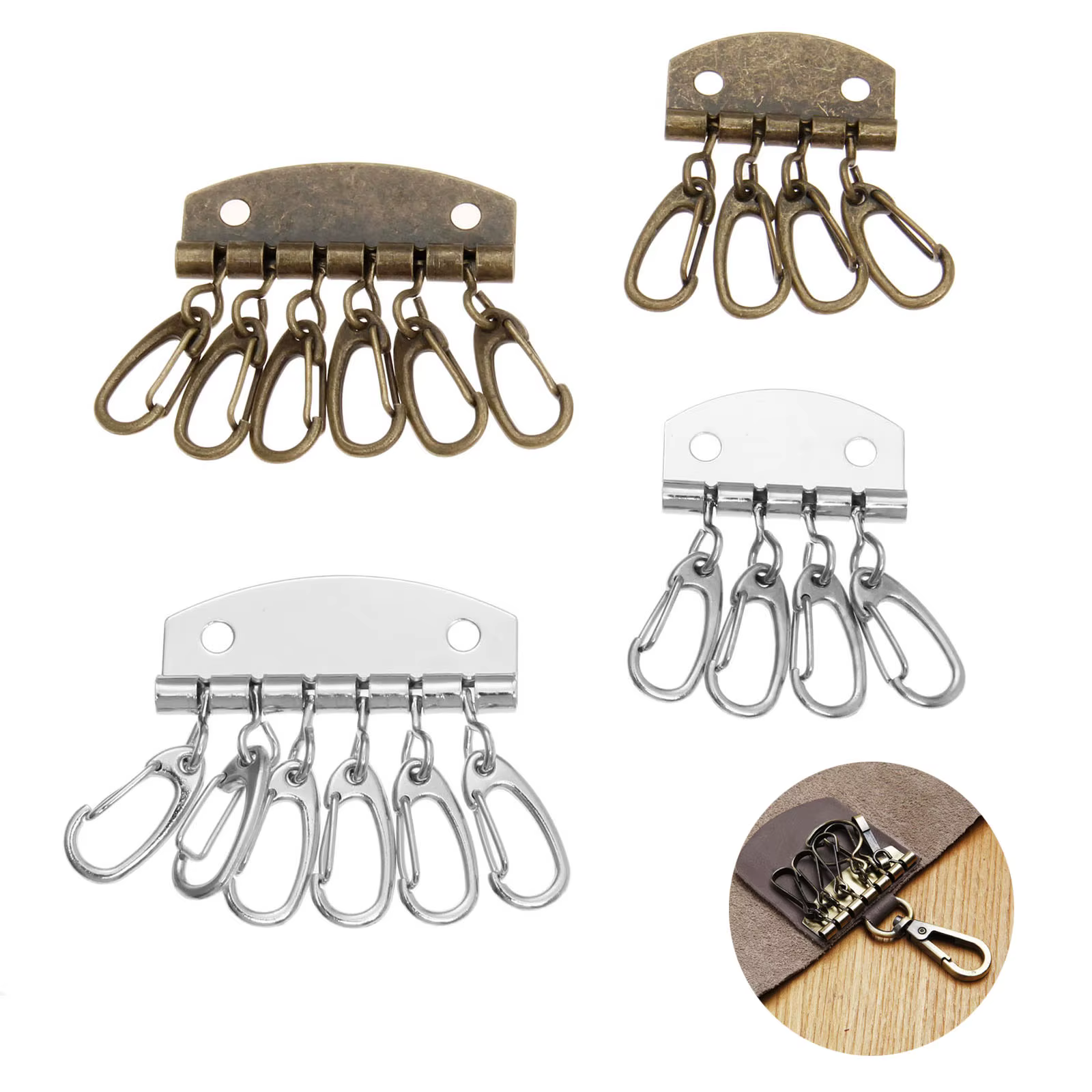 Lot de 5 porte-clé à couture, lot de 4 à 6 crochets, accessoires de bricolage