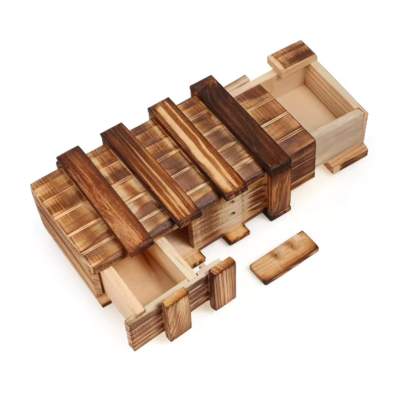 Boîte de Puzzle secrète en bois avec compartiment caché pour argent