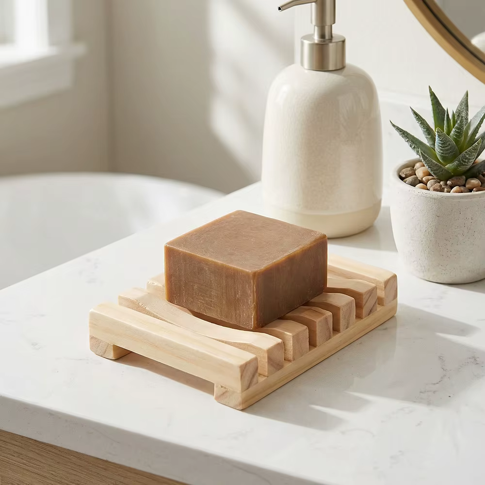 Boîte à Savon en Bois Naturel