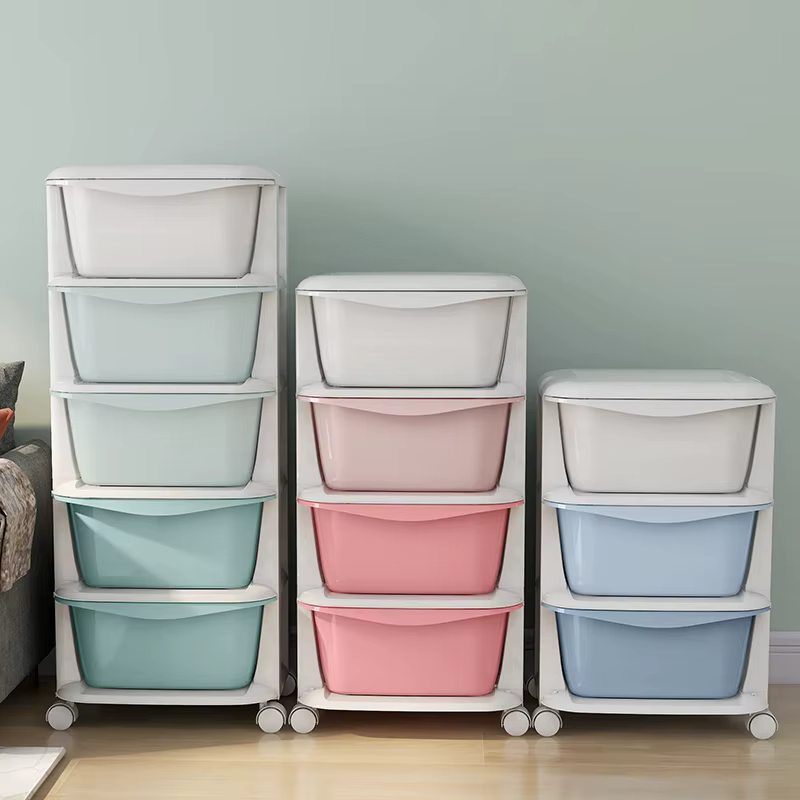 Armoire de rangement multicouche à tiroir en plastique