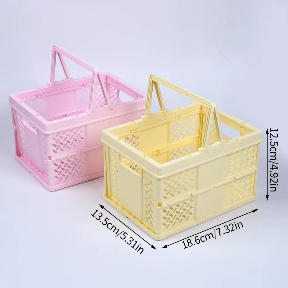 Panier de rangement pliable multifonctionnel avec poignée