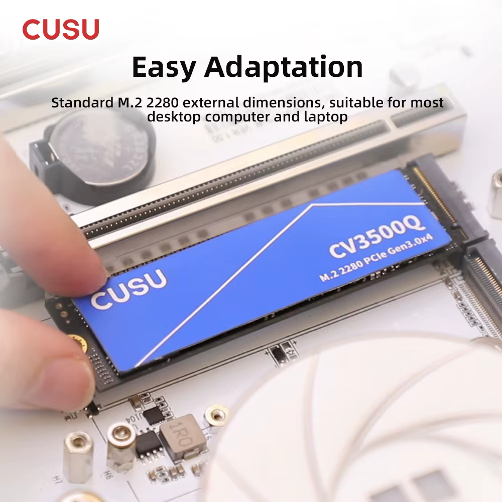 CUSU SSD 512 Go 1 To 2 To NVMe M2 PCIe3.0 M.2 2280 Disque dur SSD pour ordinateur portable de bureau